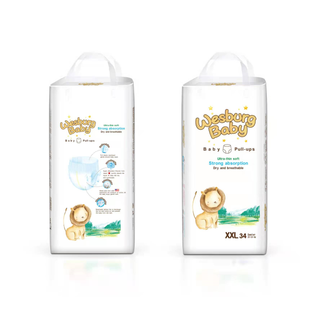 Wesburgbaby Basic حفاضات بنطلون أطفال 360 درجة بحزام مطاطي طبعة دولية