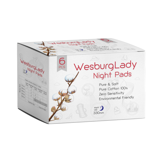 WesburgLady فوط صحية للاستخدام ليلا ونهارا 