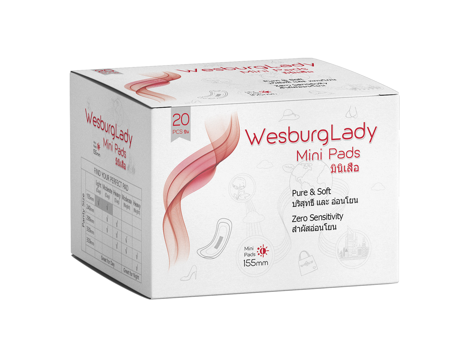 فوط صحية 155 ملم WesburgLady