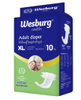 حفاضات شريطية ممتازة للبالغين من Wesburg Care™، سراويل داخلية عالية الامتصاص لسلس البول