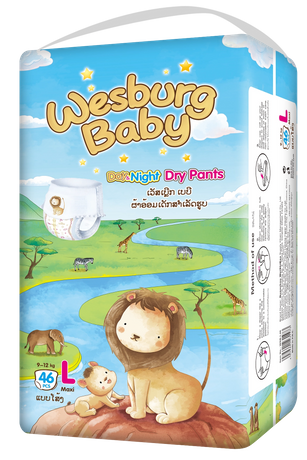 Wesburgbaby Basic Baby Pants Diaper 360 ° Stepridsy Weistband International Edition