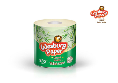 ورق التواليت المعاد تدويره 100% ورق تواليت من الخيزران