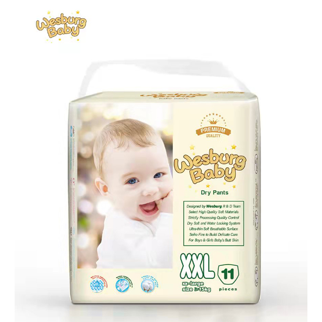 حفاضات أطفال وسراويل جافة رفيعة للغاية للاستعمال مرة واحدة من Wesburg Baby (من NB إلى XXXL)