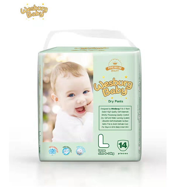 حفاضات أطفال وسراويل جافة رفيعة للغاية للاستعمال مرة واحدة من Wesburg Baby (من NB إلى XXXL)